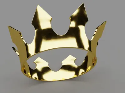 Gold crown 01 Low-poly 3D model
