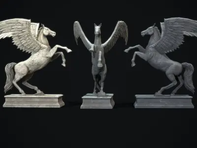 Pegasus Statue PBR  Low-poly 3D model