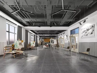 art studio Low-poly 3D model