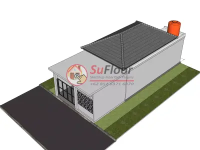 House 6x15m code 509 - Sketchup 3D model 3D model 3D model