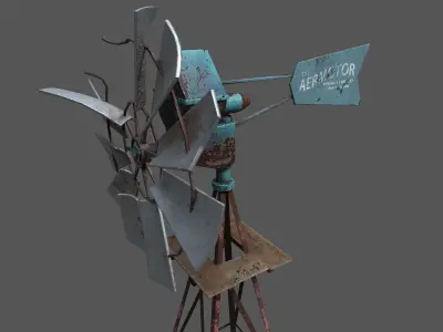 Windmill Low-poly 3D model shop