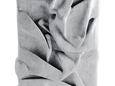 decorative plaster panel Low-poly 3D model