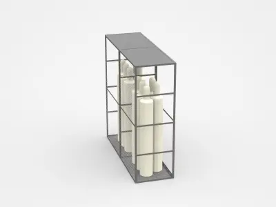 Transparent Industrial Cabinet With Tools 3D model
