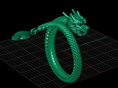 dragon ring 3D print model 4