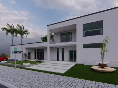 4 Bedroom House Model Low-poly 3D model