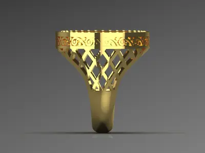 gemstone man gold ring mr0103 3D print model