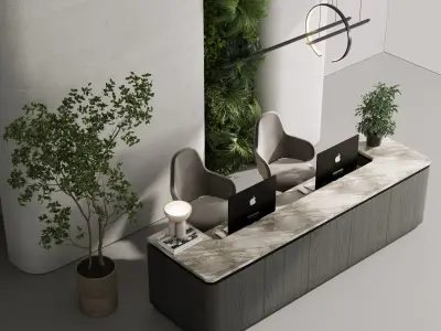 Reception desk - office furniture 06 Low-poly 3D model