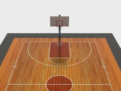 Low Poly Basketball Court Low-poly 3D model