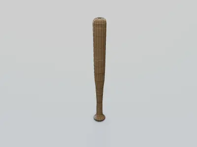 2 Wooden Baseball Bats Free low-poly 3D model