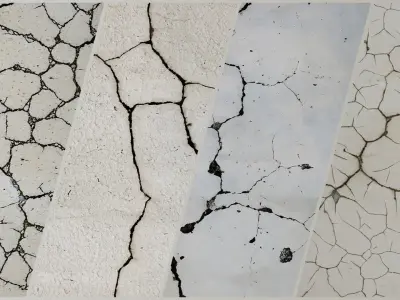 30 - Cracked Wall Texture Pack - With Normals Texture