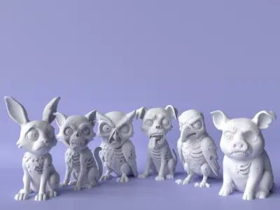 Zombie Animals Collection for Halloween 3D print model