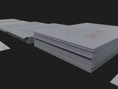 Papers and Bulk Paper Free low-poly 3D model