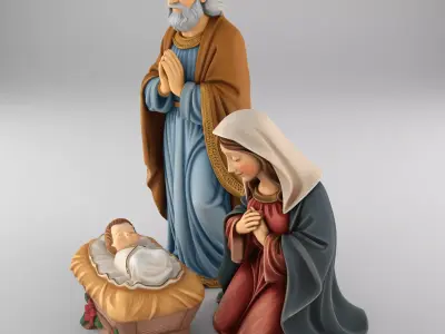Holy Family Nativity Set STL 3D print model