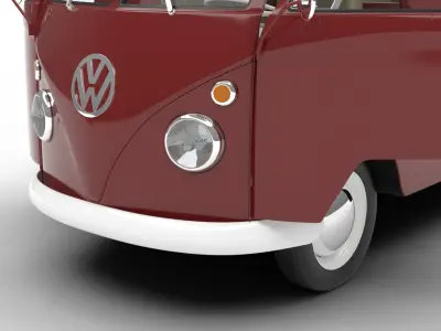Volkswagen T1 Panel Van 1950 HQ 3d model 3D model