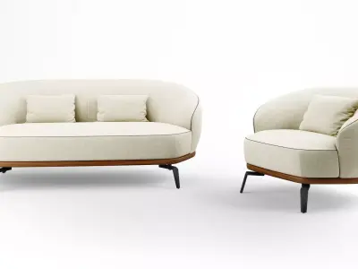 Giorgetti Tamino sofa and armchair collection 3D model