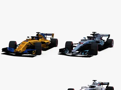 Formula 1 2018 Pack 4 Low-poly 3D model