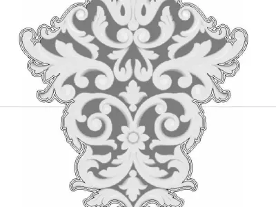 Floral 3D Bas Relief Ornament Scalable  for CNC Machining 3D print model