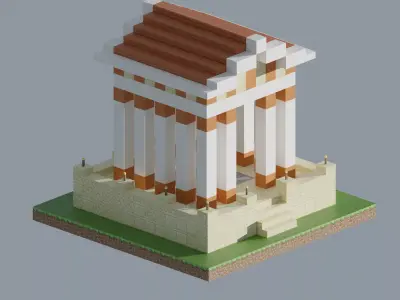 Ancient Temple Low-poly 3D model