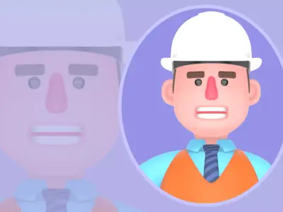 Stylized 3D Male Architect with Blueprint - Cartoon Character 3D model