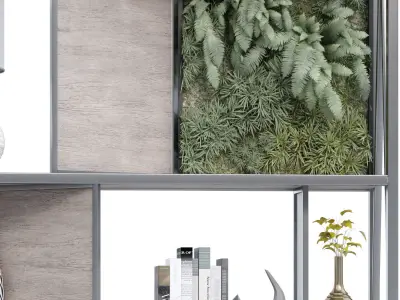 interior plant and decoration partition set 341 3D model