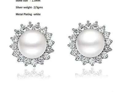 Women Pearl Earrings 3dm STL OBJ FBX Renders Details 3D print model