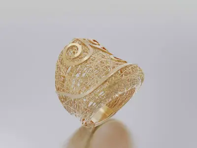 woman ring 3D print model 5