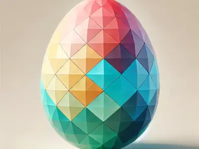 Low-Poly Easter Egg with Geometric Pattern Free 3D model