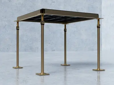 3D Raised Floor  Solid Panel with pedestal and stringer Model 3D model