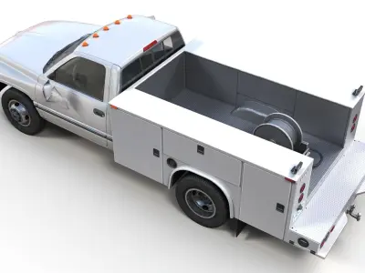 Dodge Ram 1995 Service Truck Low-poly 3D model