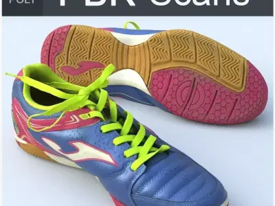 Sneaker High Poly soccer shoe 3D model