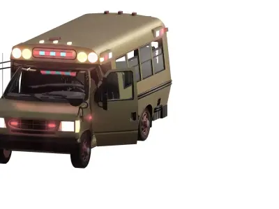 Rescue bus with equipment 3D model