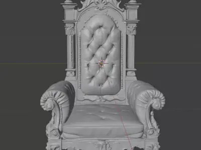 Royal and luxurious Gothic chair 3D model