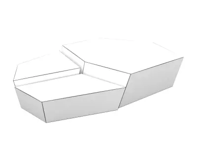 Threesome coffee table made of marble 3D model