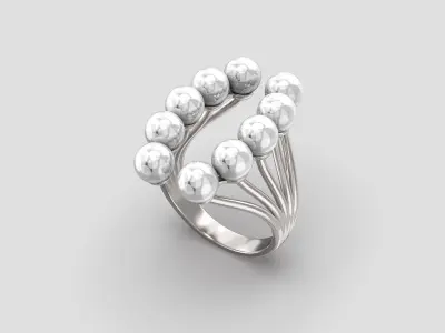 Ring R 195 pearls on air 3D print model
