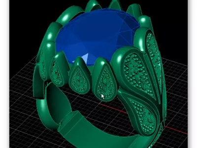 oval men engraved luxury jewelry ring 3D print model