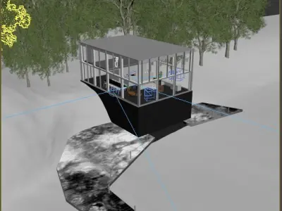 Glass House Escena Modelado 3D 3D model