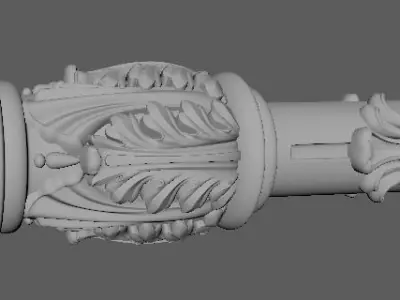 baluster golden pole 3D model