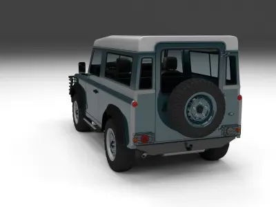Land Rover Defender 90 Station Wagon w interior 3D model