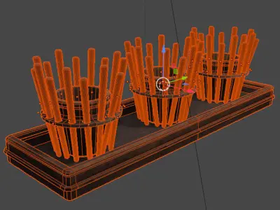 Old Wooden Candlestick Decoration  Free 3D model