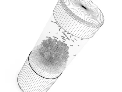 Cylindrical Aquarium 3D model