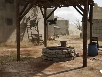 Afghan Village Environment Low-poly 3D model