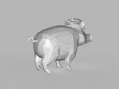 Wild Boar Low Poly Low-poly 3D model