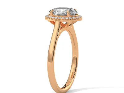 solitaire ring with detail images and 360 render videos 15 3D print model