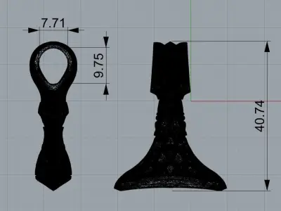 Viking hammer pendant with celtic ornament 3D print model