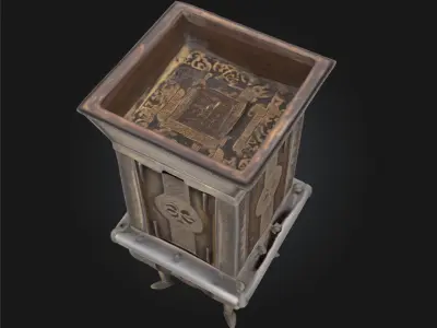 Gothic Chest Ornament  Dark Elegance in Carved Detail 3D model