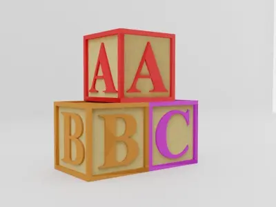Kids Letter Blocks - ABC Letters 3D model