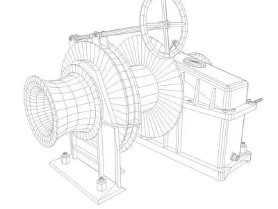 Marine Bow Winch Free 3D model