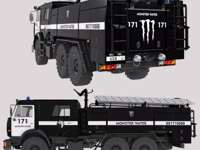 ATs7-40 fire truck dark 3D model