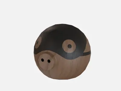Wood pig Low-poly 3D model