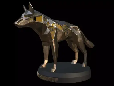 Streampunk German Shepherd Dog Low-poly 3D model
